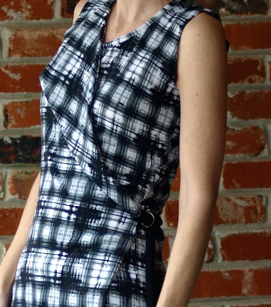 Abstract plaid wrap