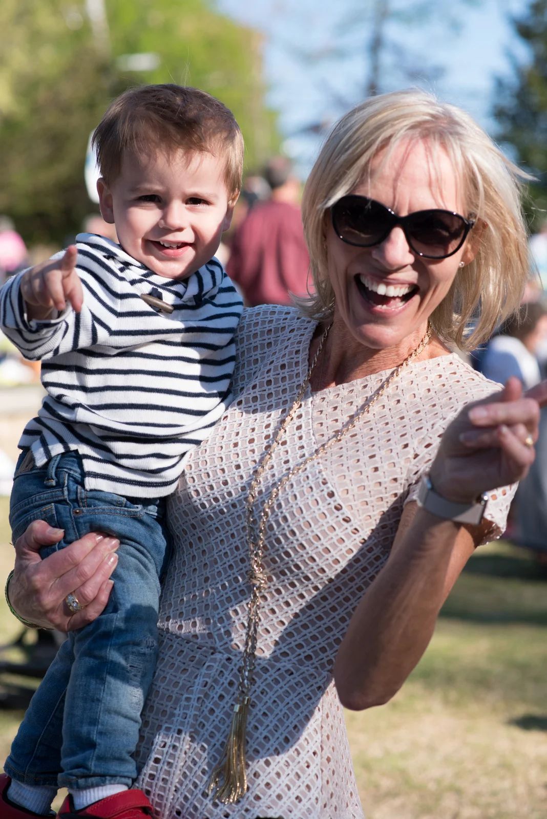 Gitte, who was the most fashionable grandma at the festival, wearing her BCBG top.