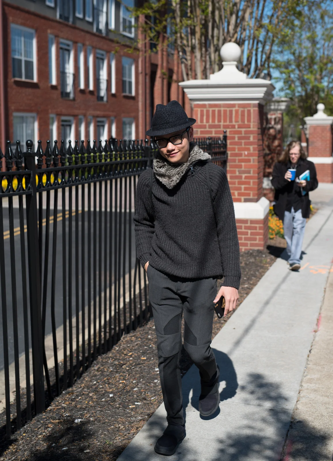 This is Henry. His hat is Emporio Armani - a gift from his dad. His sweater is from Zara.