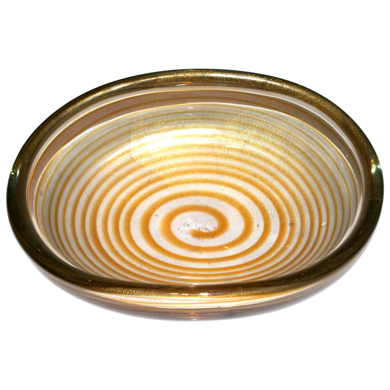 Archimede Seguso "Spirale" Centerpiece with Gold Inclusion POR