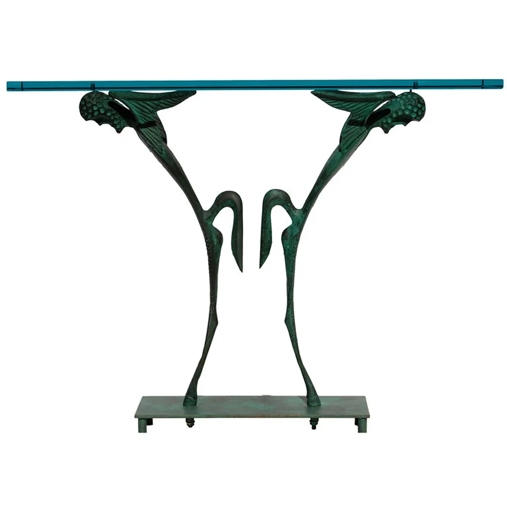 Dan Johnson Bronze & Glass "Satyr" Console $45,000