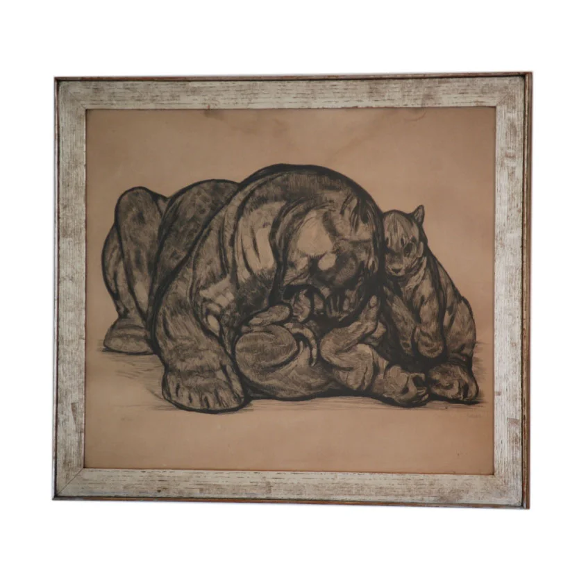 Paul Jouve "Mother with Cubs" Signed Etching $7,500