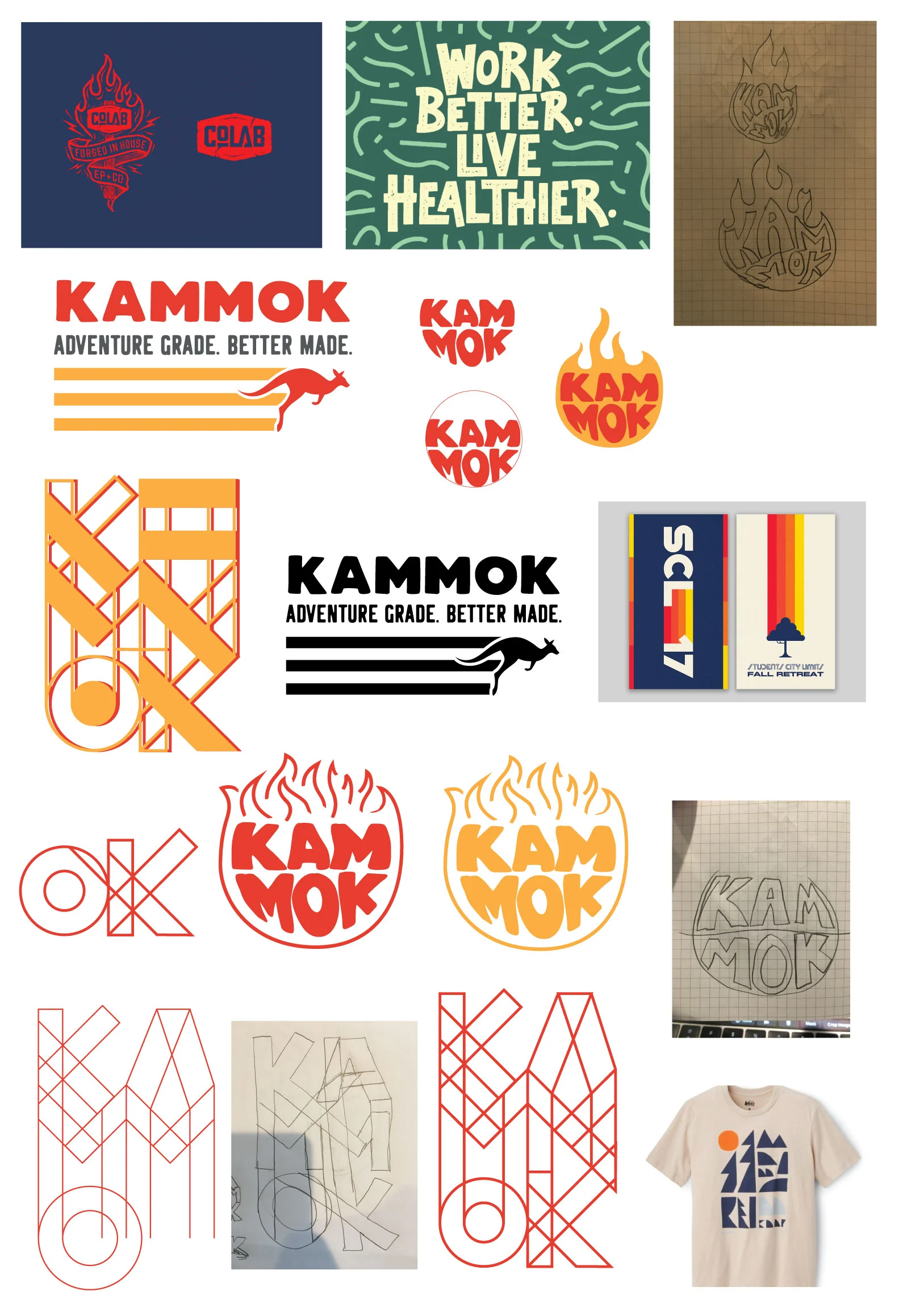 A few examples of inspiration and ideation, including quick pictures of sketches