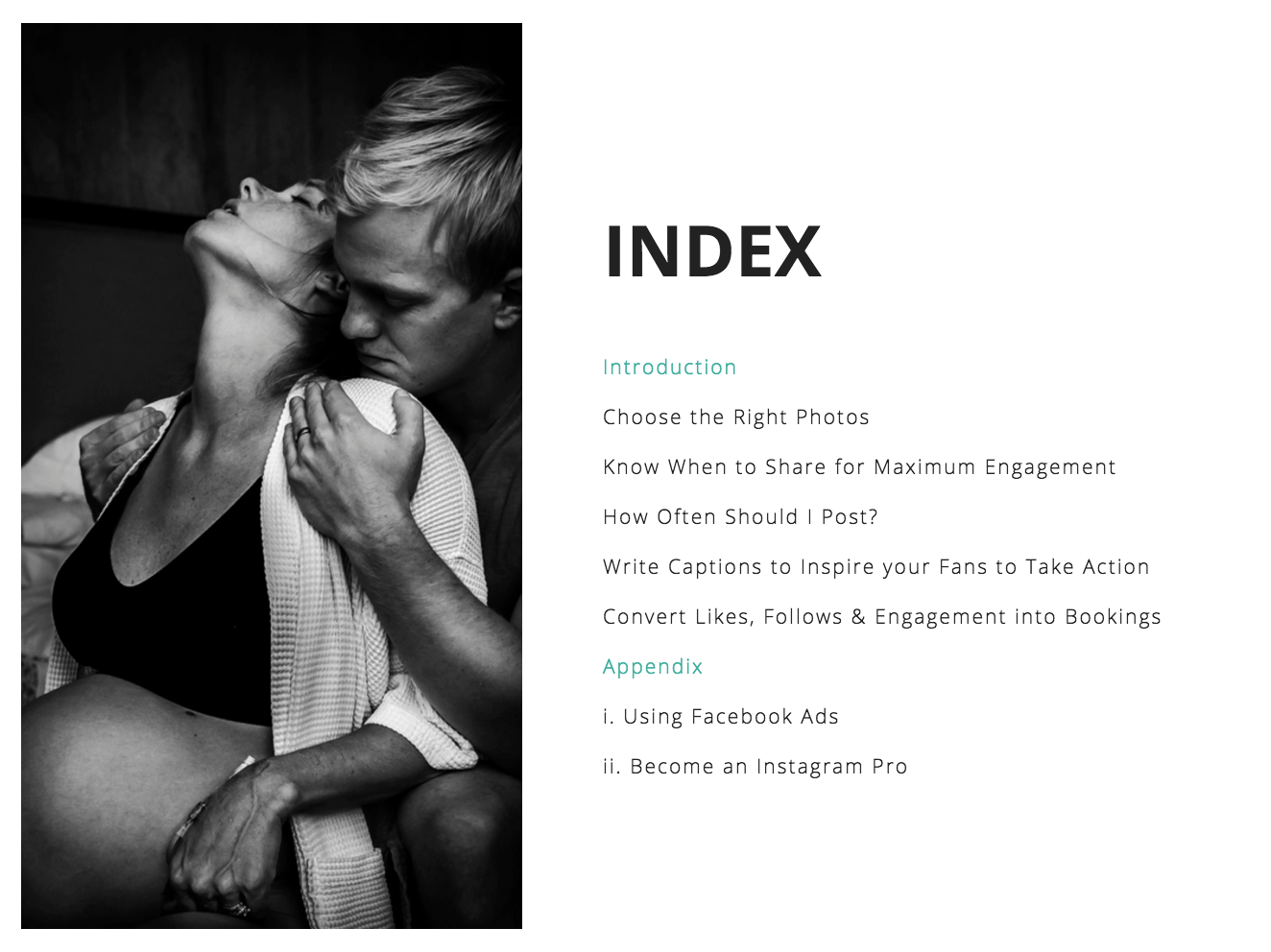 Topics include choosing the right photos, writing actionable captions, and converting your fans into bookings.