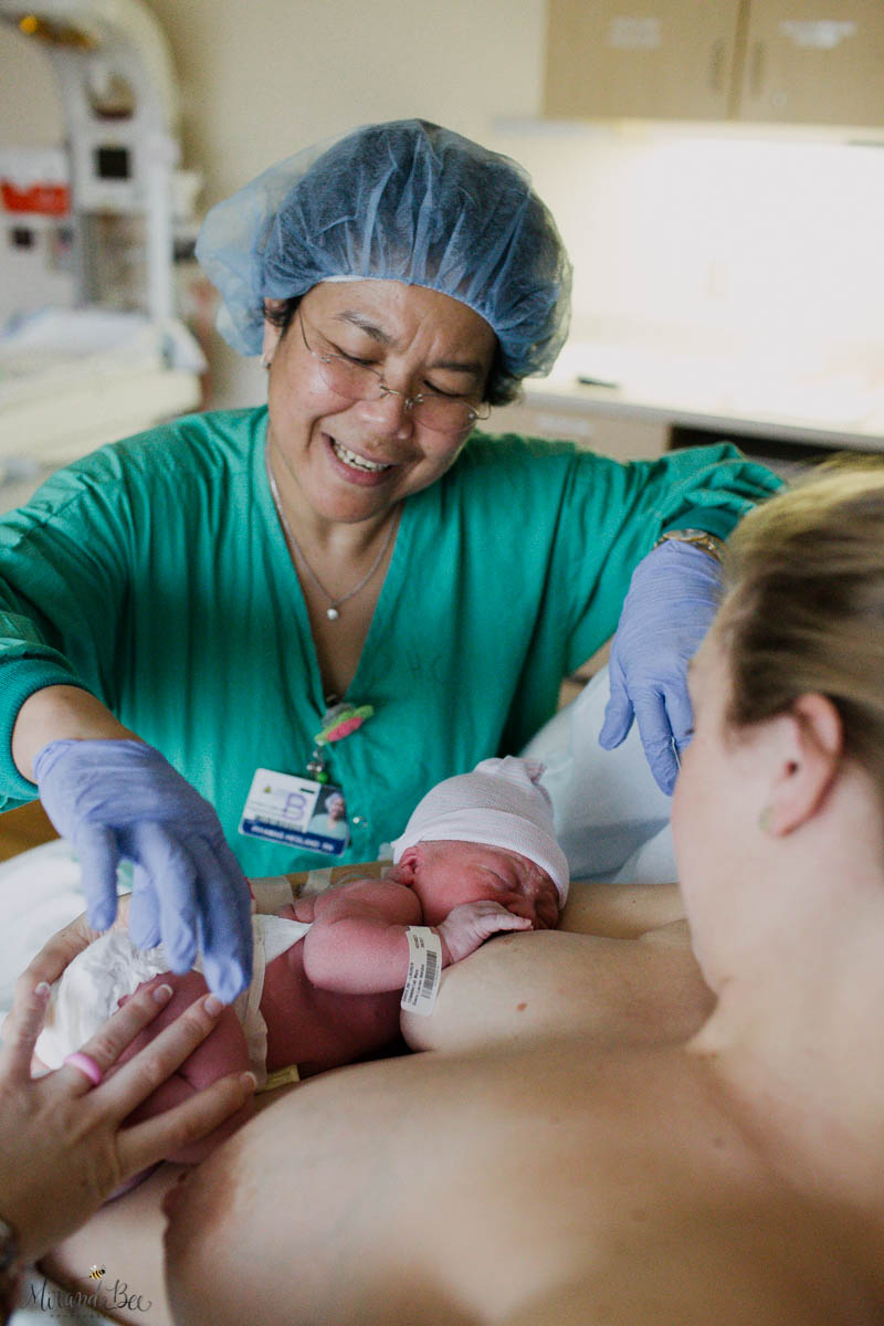 Breastfeeding newborn