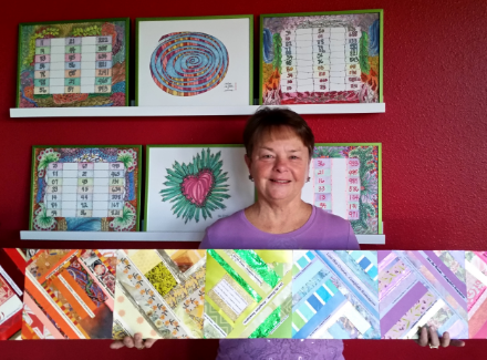 Genevieve displaying a small sample of her healing art