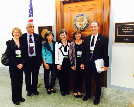 Dawn, Charlie, Cecilia, Mary, Ginny, and me in front of Sen. Ron Wyden's office