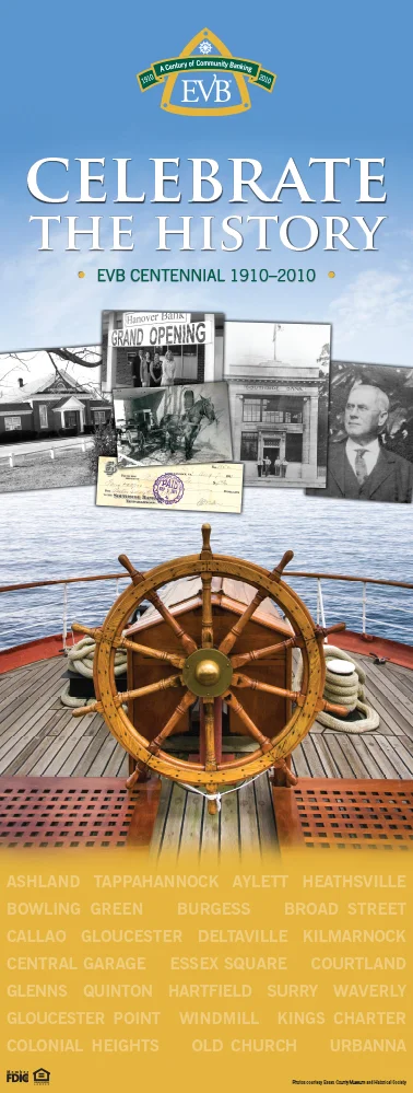 EVB Centennial banner stand