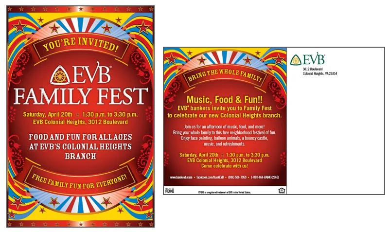 EVB Family Fest invitation postcard