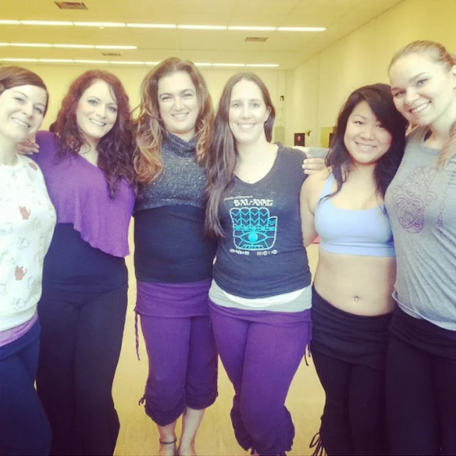 Blush Bellydance Company with Suhaila in Banff in 2014 (Purple Pants!)
