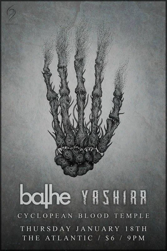 Thursday night 3 band banger! Yashira (Jacksonville) https://yashira.bandcamp.com/ Bathe (Columbia, South Carolina) https://batheus.bandcamp.com/album/ornothopsieism-in-seven-movements Cyclopean Blood Temple (Gainesville newbies) $6 Show at 10 p.m.