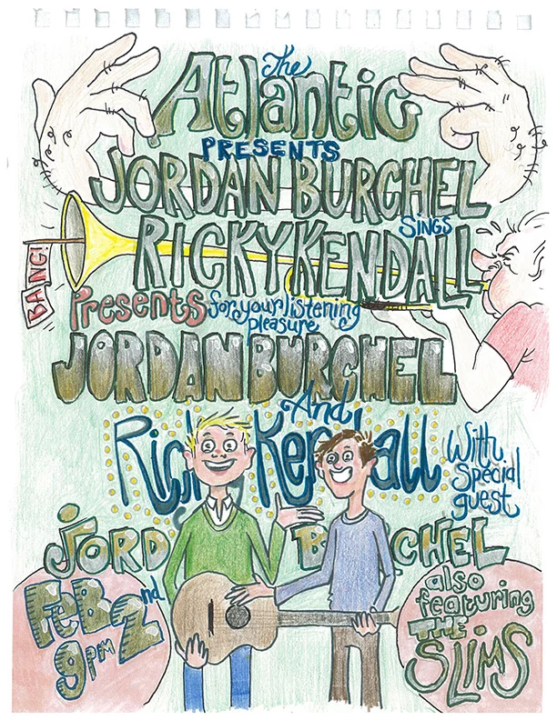 Friday, February 2nd Doors at 9pm, show starts at 10pm Ricky Kendall and Jordan Burchel take the stage with full bands for the first time in a long time, presented by Tonight's The Night GNV. RICKY KENDALL Soulful melodies sending your mind into a tailspin of nostalgia and joy https://rickykendall.bandcamp.com/ https://www.youtube.com/watch?v=1A-iF73UDEg JORDAN BURCHEL Thoughtful commentary set to surefire toe-tappers http://listentojordan.com/vowel-sounds-1 https://www.youtube.com/watch?v=-maANc7cCzw THE SLIMS Very special boys borne from the promises of their mothers to achieve anything they put their minds to https://slims.bandcamp.com/album/slowpoke