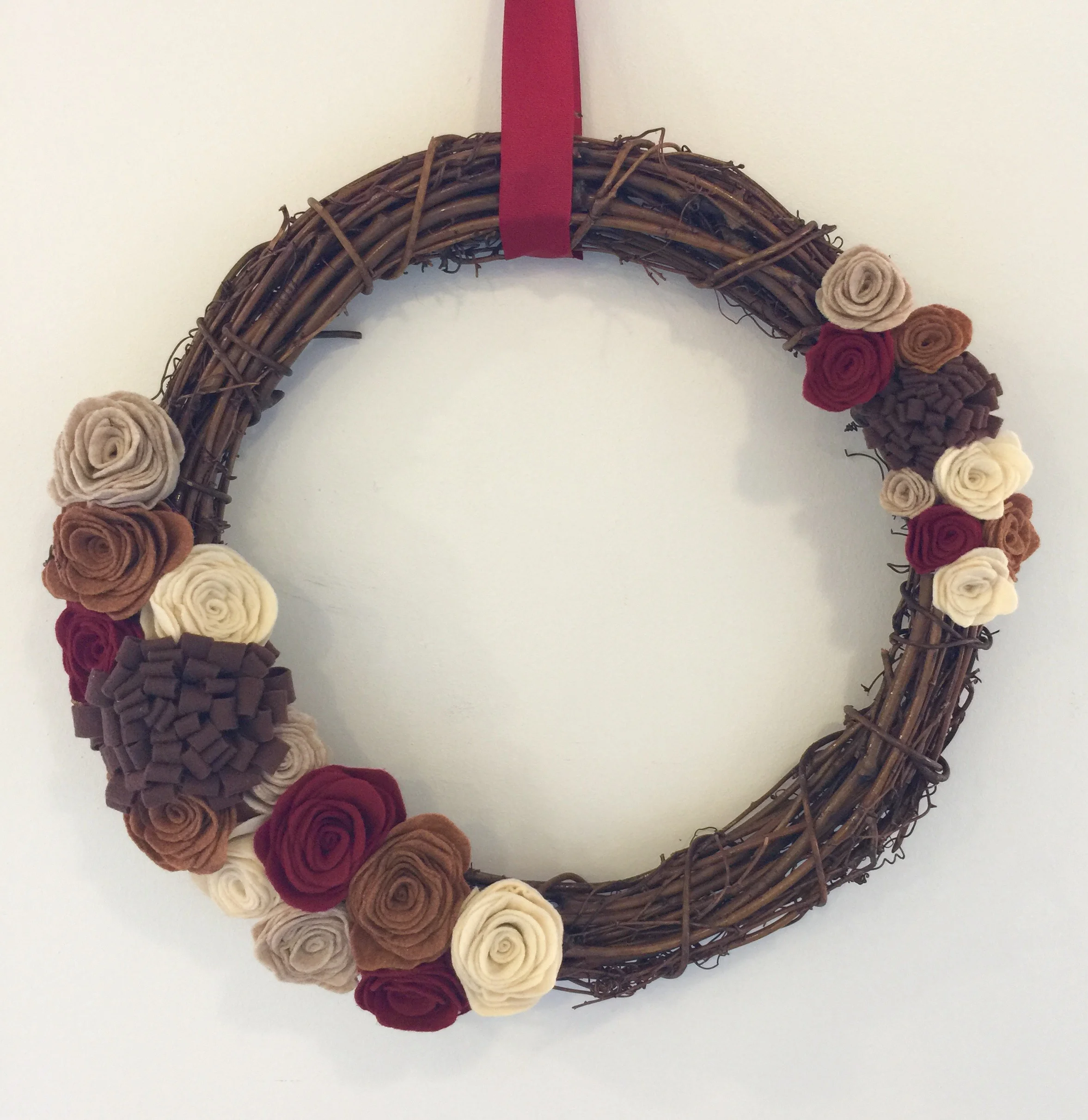 Fall Felt Flower Wreath - 10/7