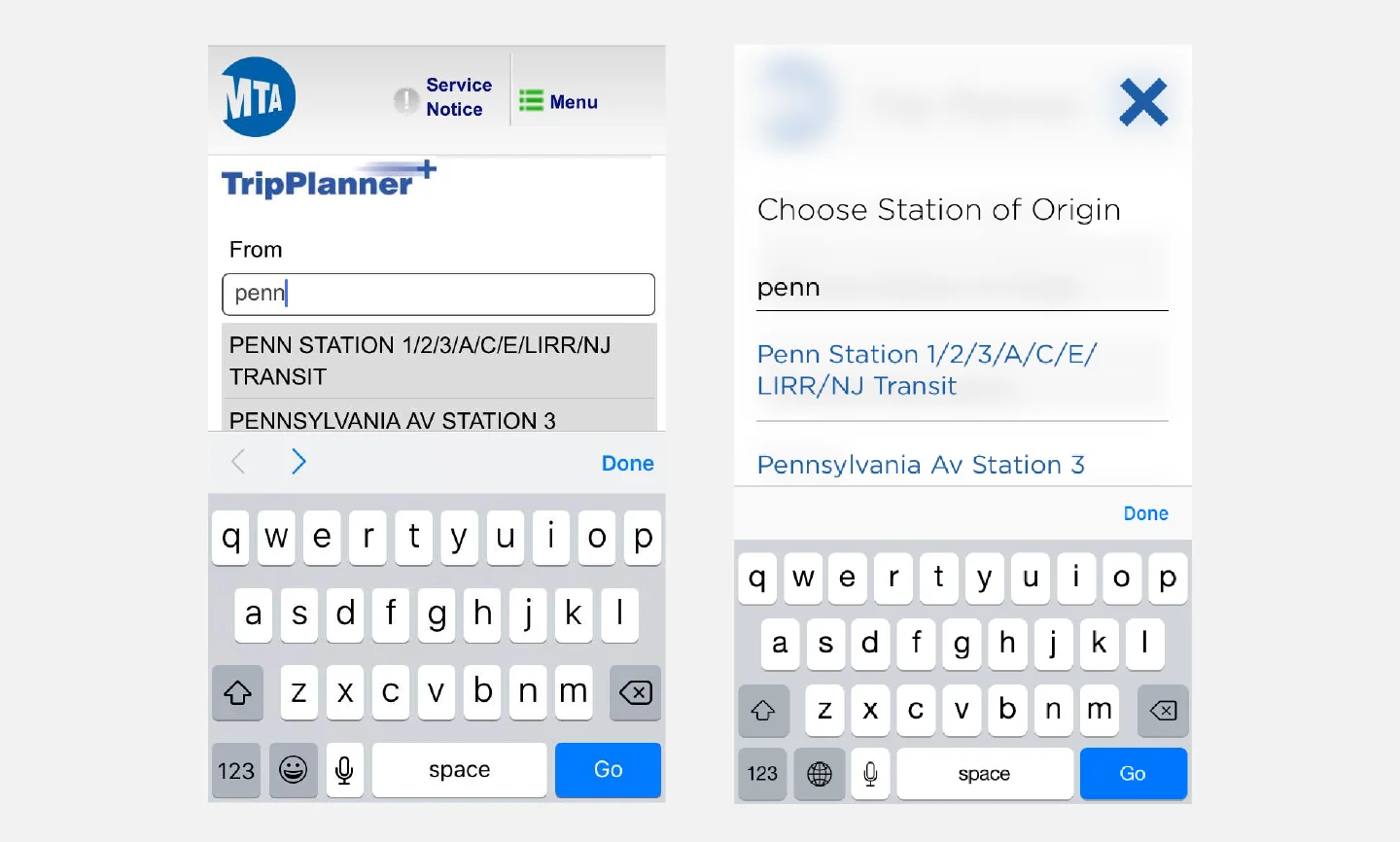 Left: old keyboard input / Right: new keyboard input.