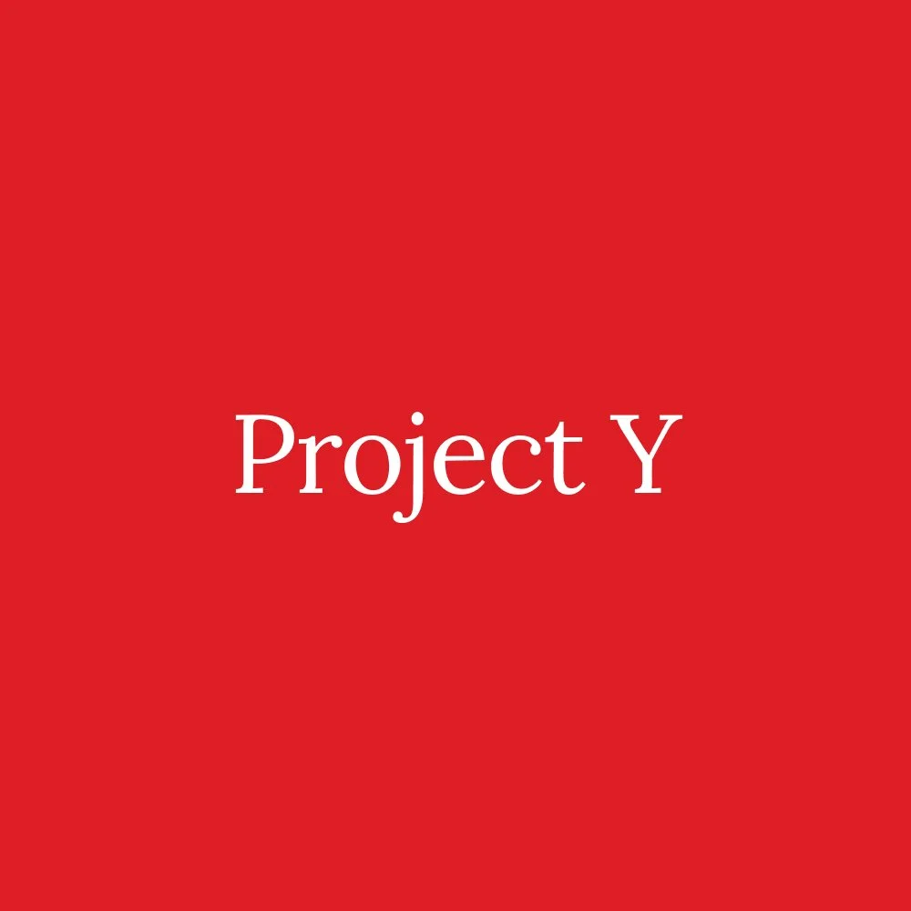 Red background with white text reading "Project Y".