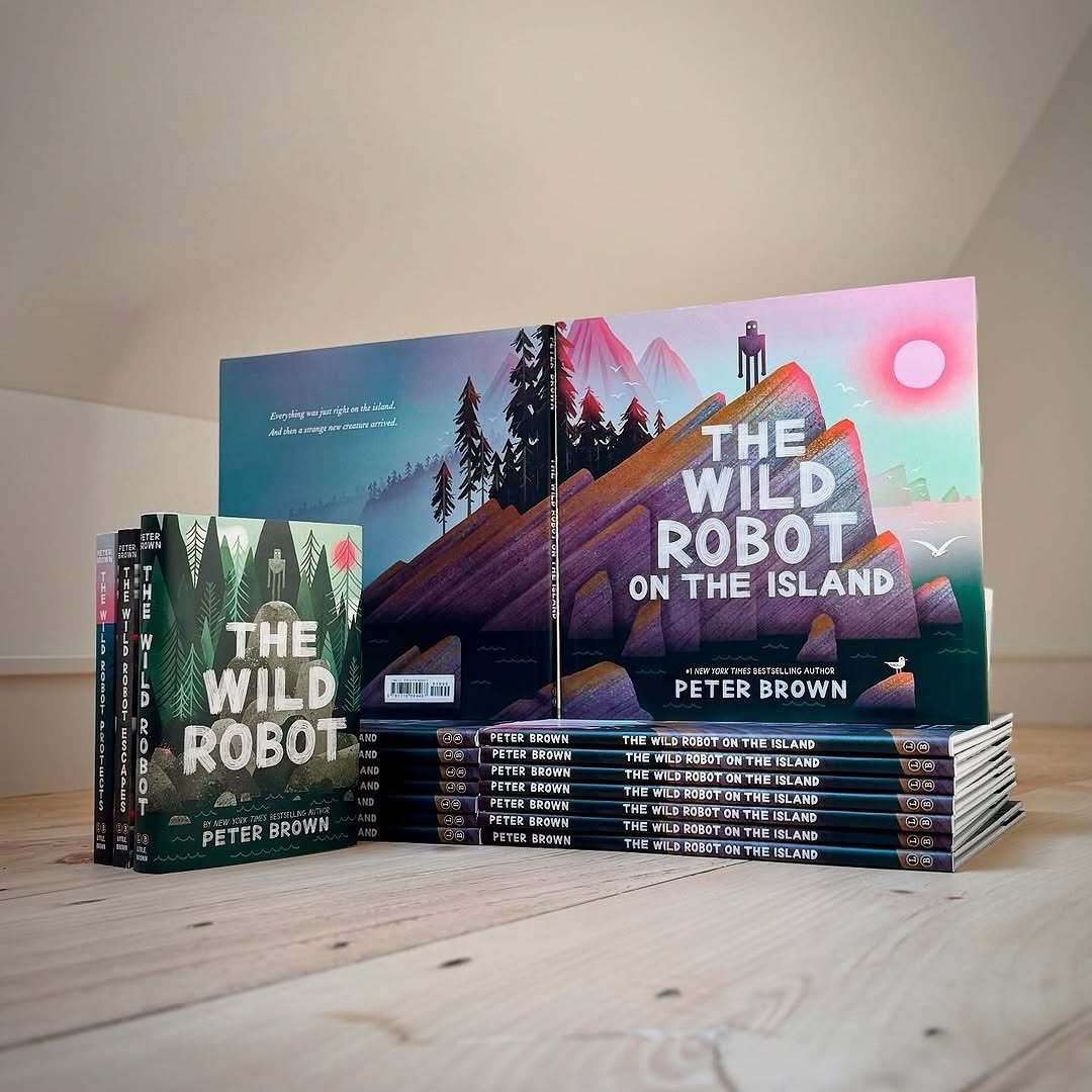 🦆🤖🌲THE WILD ROBOT ON THE ISLAND is available now! Contact your rep to stock up.

This gorgeously illustrated picture book brings to full colour the adventures of the #1 NYTs bestselling novel The Wild Robot. Perfect gift for readers new to Peter&r