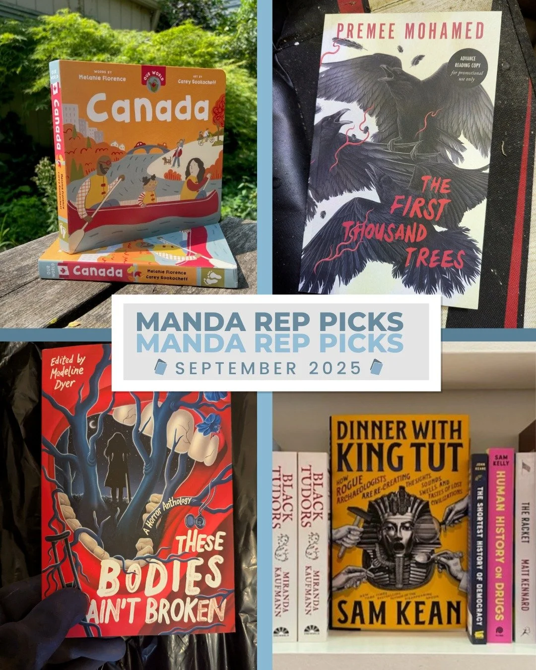 ✨ Manda Rep Picks ✨

Check out what our reps are reading and loving this month! Swipe to see our picks for September. 📚

#MandaRepPicks #BookRecommendation #BookRecommendations #FictionBooks #BookObsessed #LoveBooks #BooksToRead #BooksWeLove #BookTo