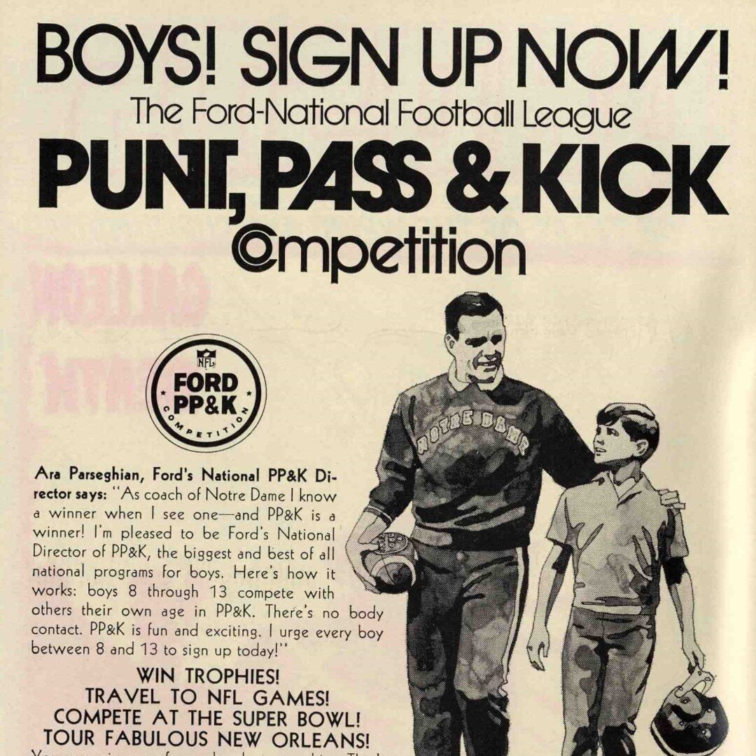 The NFL kicks off its season this weekend. Here's a #flashbackfriday ad for the 1971-2 NFL Punt, Pass and Kick competition, where the regional winners would get the chance to compete during the Super Bowl and tour &quot;Fabulous New Orleans!&quot;