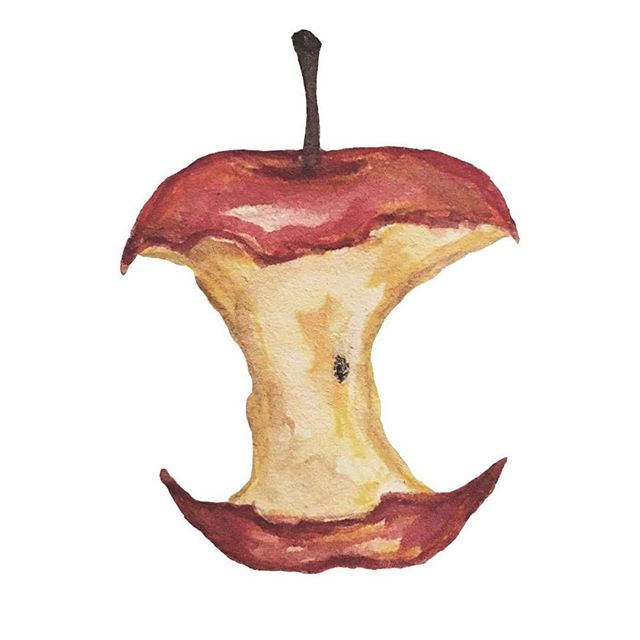 🍎
.
.
. .
#watercolor #art #artistsoninstagram #artsy #artist #illustration #illustrator #paint #painting #apple #applecore #handpainted #kjohnsondsgn #fall #autumn #instagood #foodart