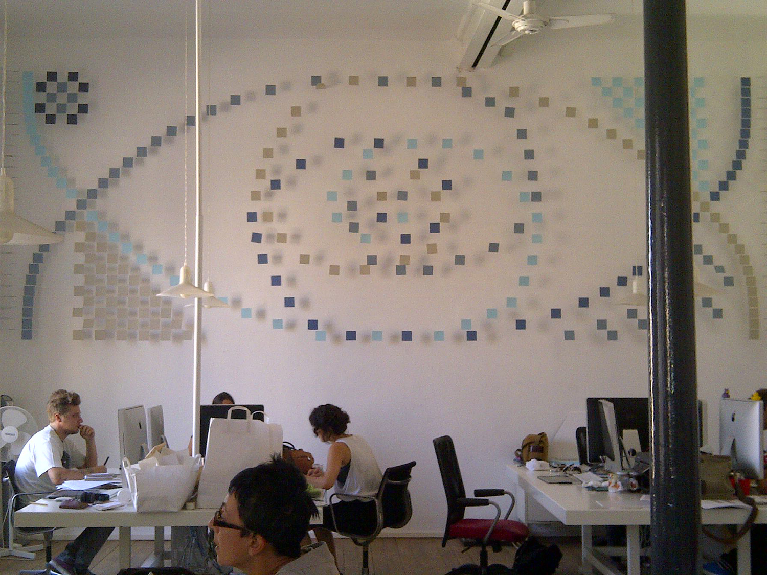    Abacus ,   2012, office of Marimo Brand Life, Rome Italy,  paper and monofilament 