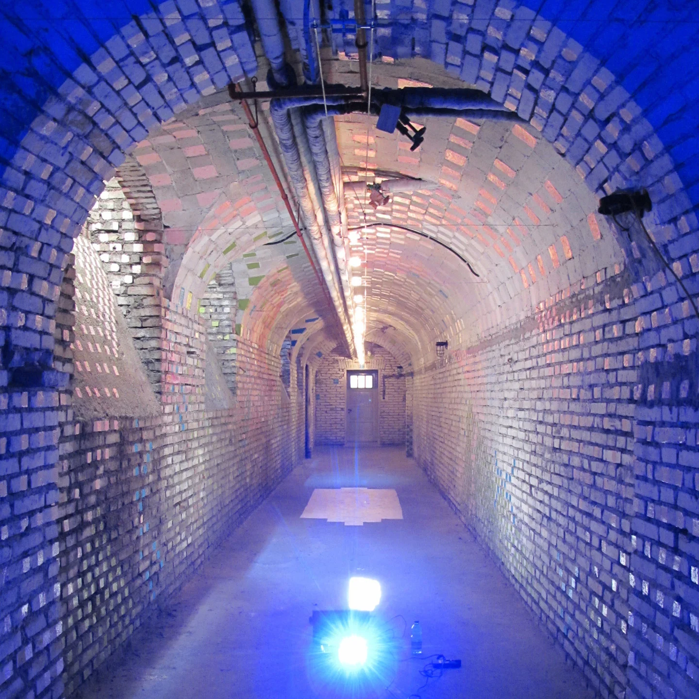 Tunnel Vision , 2010, Academia Romania, Rome Italy, latex paint on brick wall 'Spazi Aperti' group show curated by Mirela Pribac & Dina Dancu