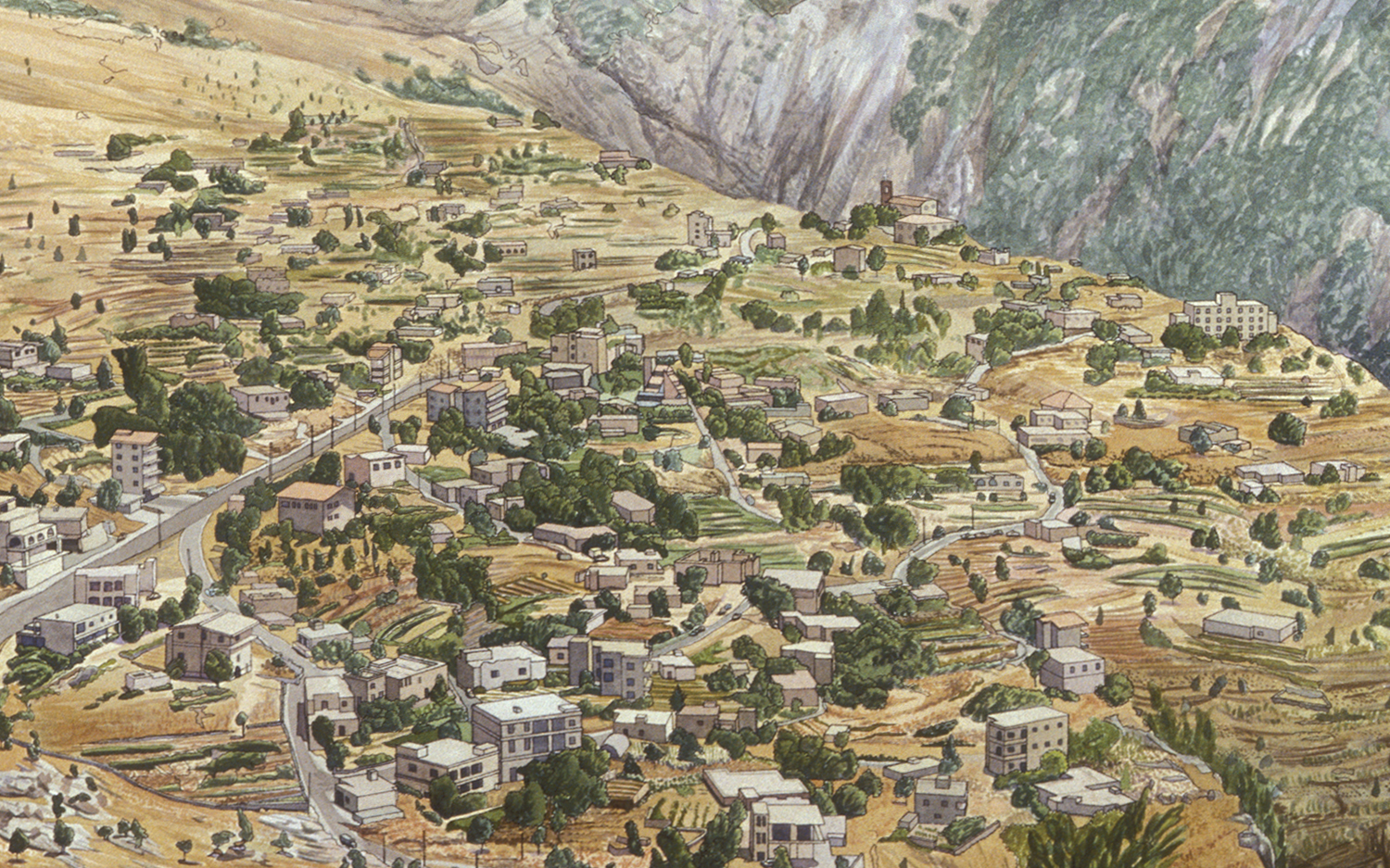    Lebanon,  2004,  watercolor on paper, 24" x 36"    