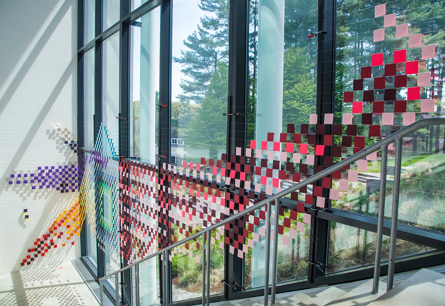 Abacus , 2016, deCordova Sculpture Park and Museum, Lincoln MA, paper and monofilament, curated by The Avenue Concept
