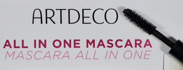 The first mascara to try out is the Artdeco - All In One Mascara. Artdeco-All In One Mascara - even more volume and styling with a long lasting colour. The brush with fibres of different thickness and length fully adapts to the lashes to create a perfect styling. This high quality mascara wraps your lashes from base to tip resulting in long, flexible and voluminous lashes. Suitable for sensitive eyes and contact lens wearers. Country of origin:Germany. (Description taken from the booklet.)