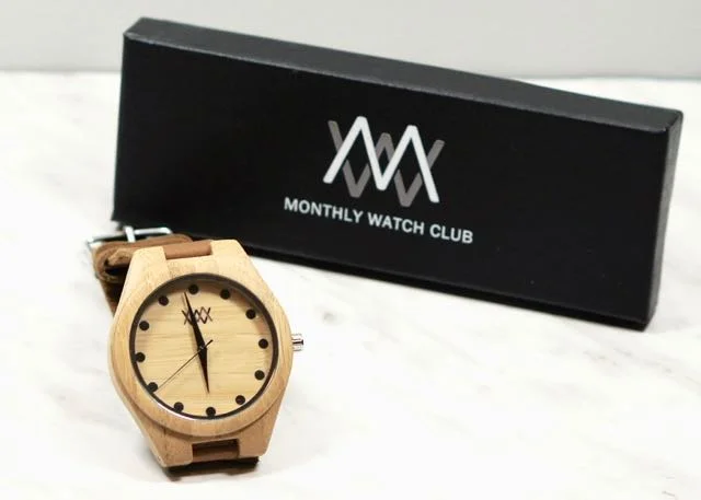 Beautiful bamboo watch from Monthly Watch Club.