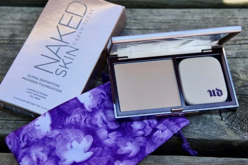 The packaging and newness of the Urban Decay Naked Skin Ultra Definition Powder Foundation.
