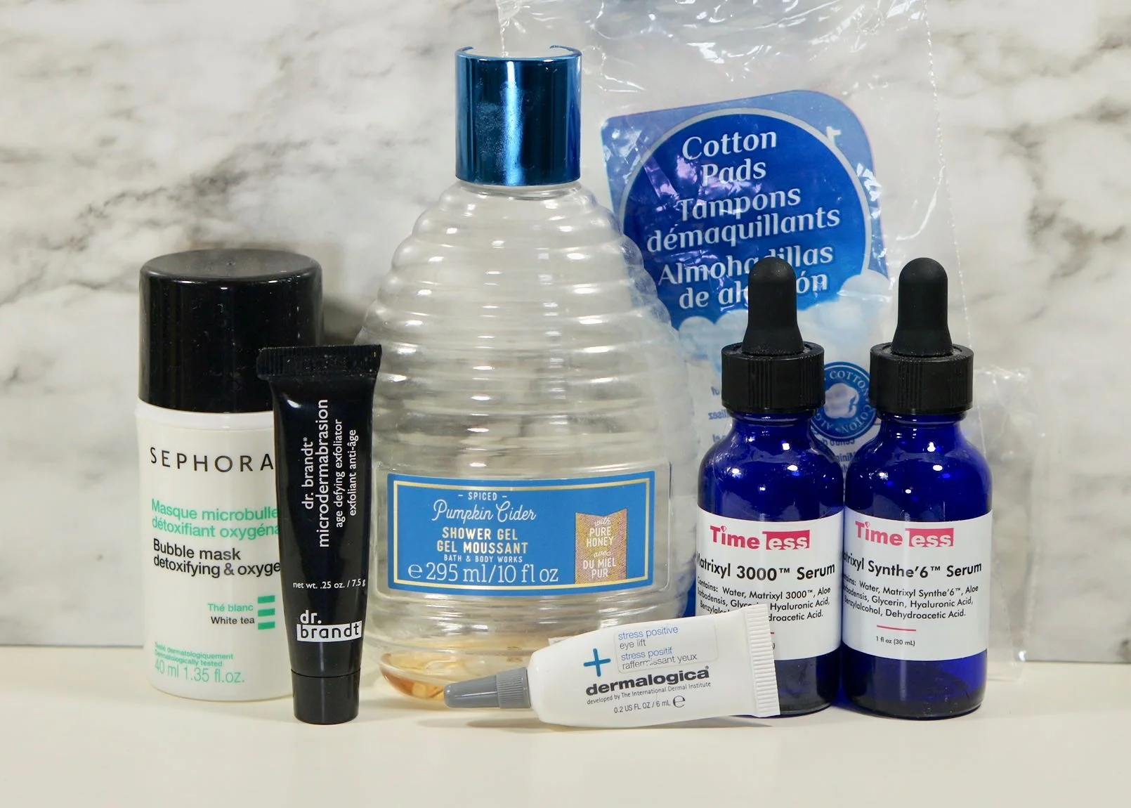 A small amount of face and body care.