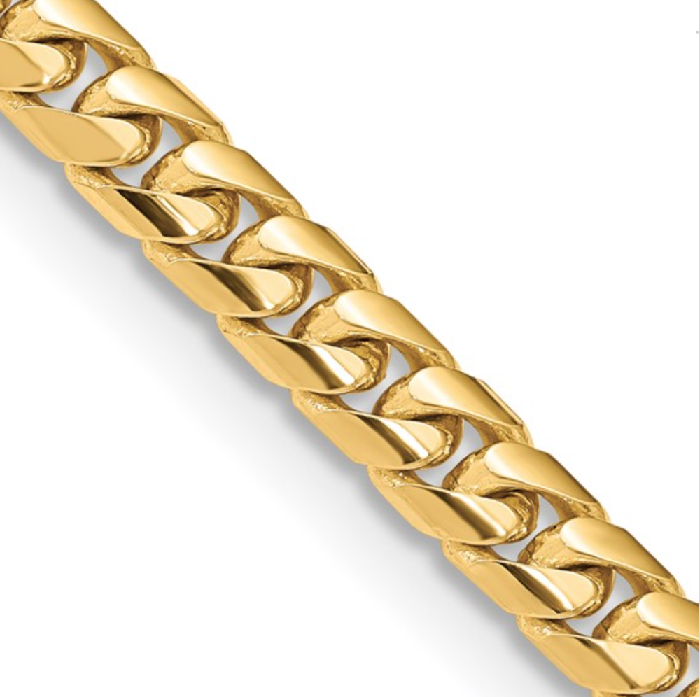 10k 20 inch 6.75mm Solid Miami Cuban Link with Lobster Clasp Chain — The  Gold Source Jewelry Store