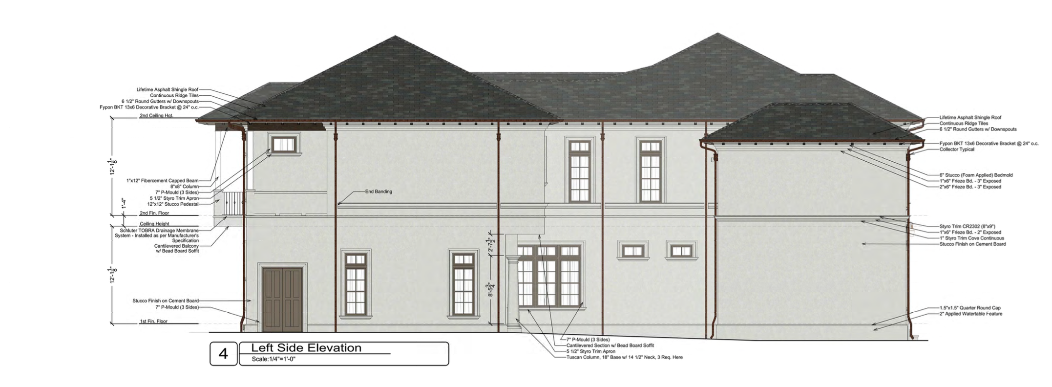 Left Side Exterior Elevation