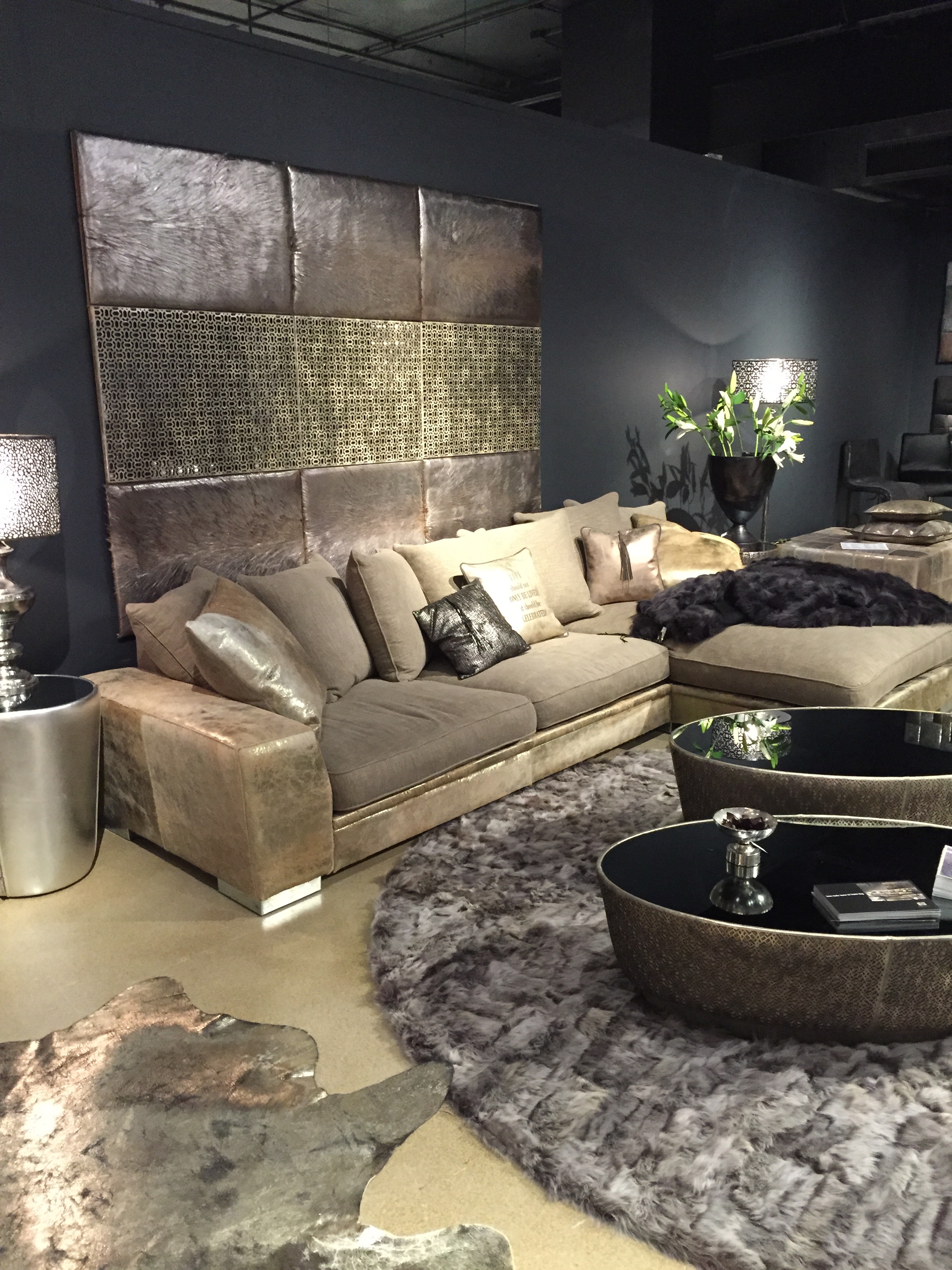 A gorgeous, comfortable sofa with just the perfect amount of sheen to give it that WOW factor! Contact me today if you're interested in ordering one of these! This sectional is customizable so pieces can be added or subtracted to make the perfect fit for your and your family! 