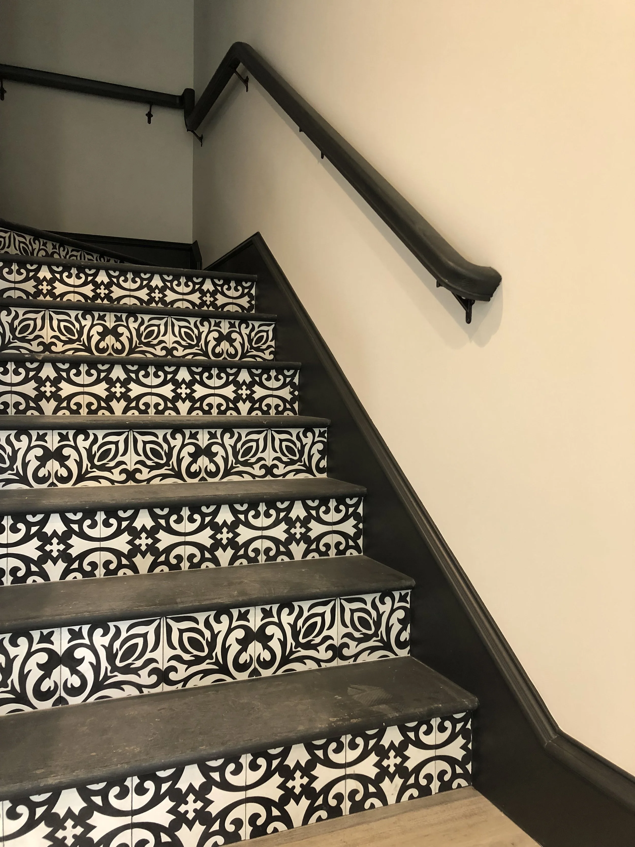 Pool house stairs in progress