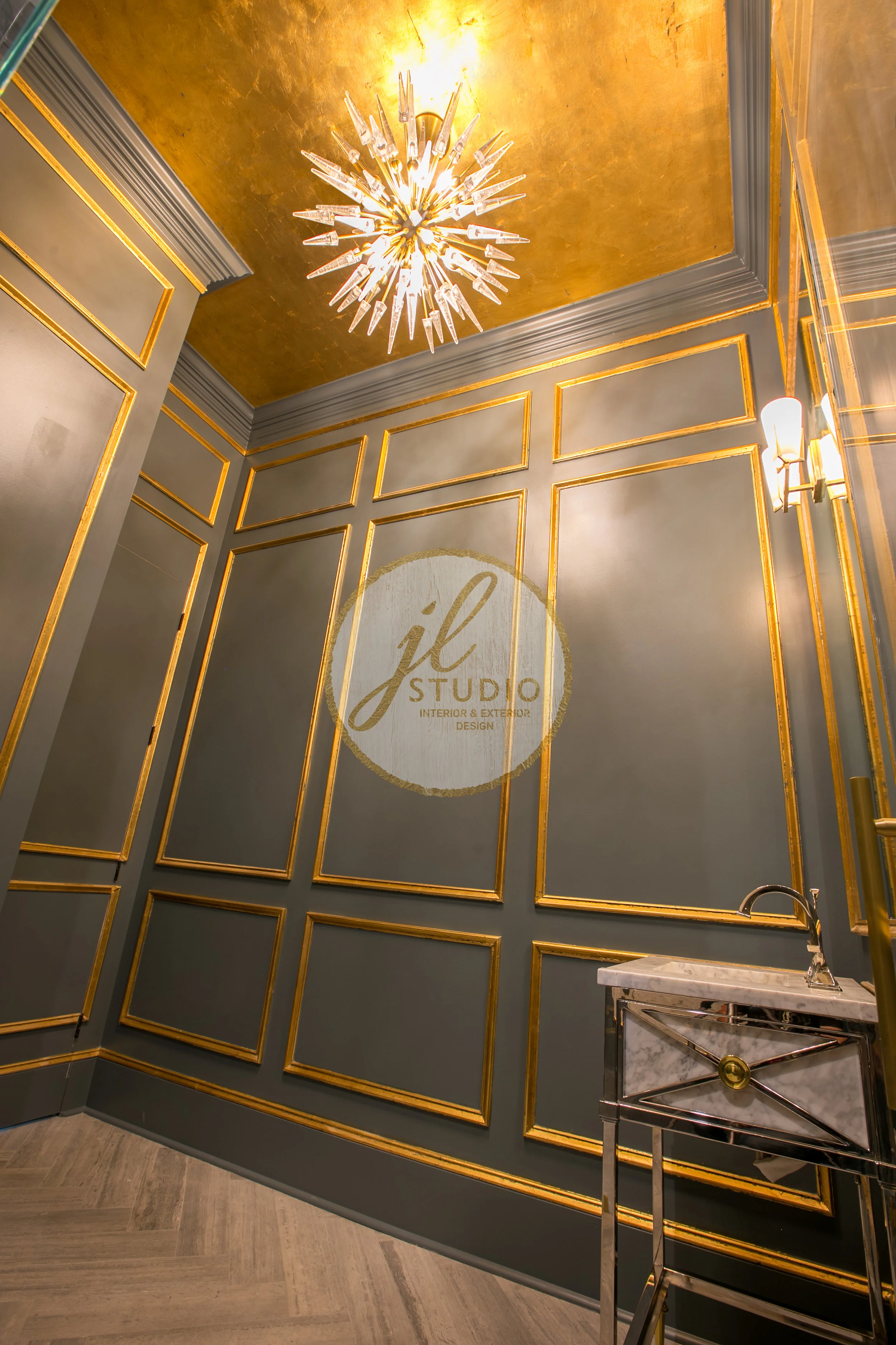 Powder bathroom designed by JL Studio 