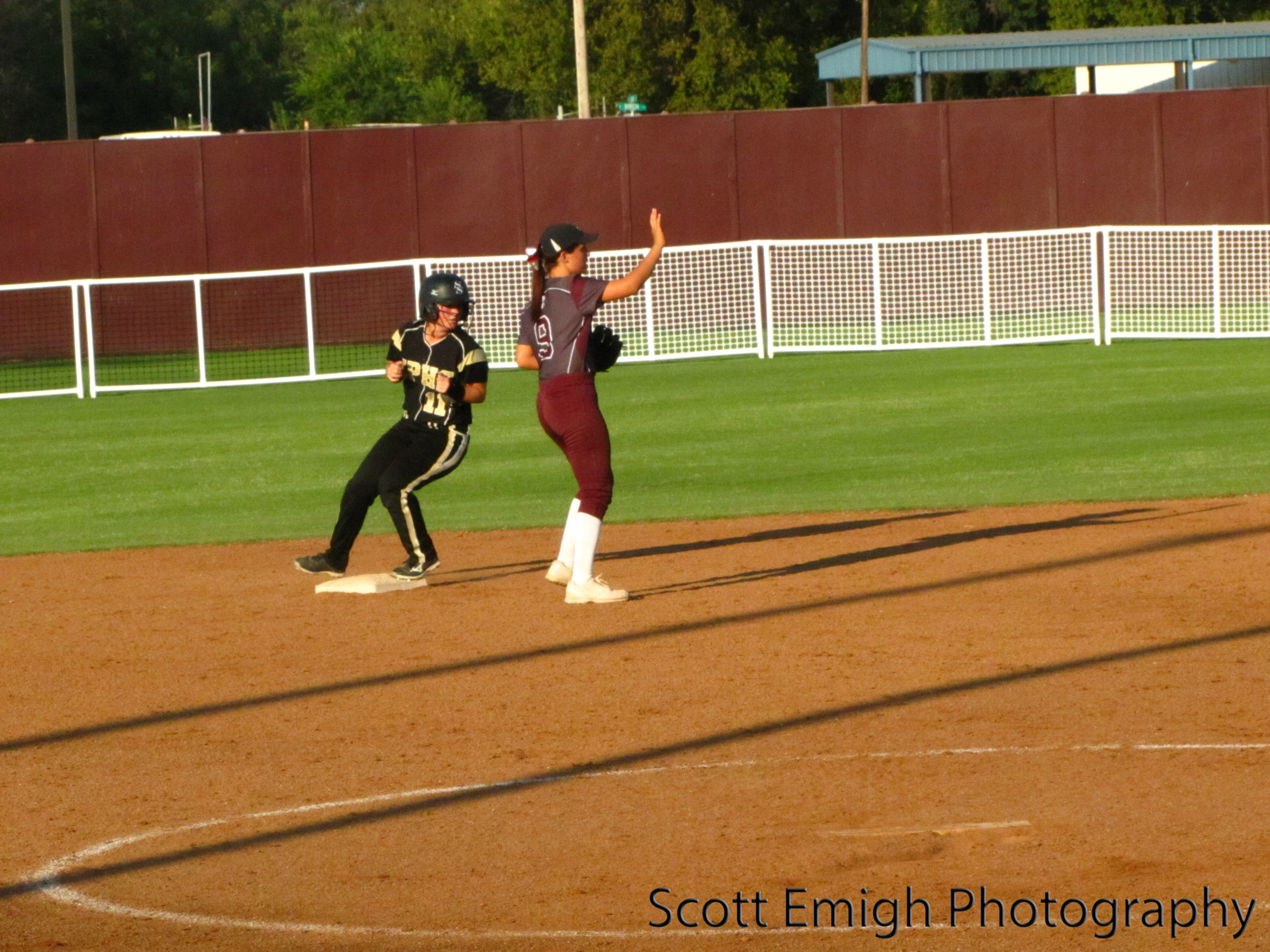 Stella Millican reaches second base on a double into right field.jpg