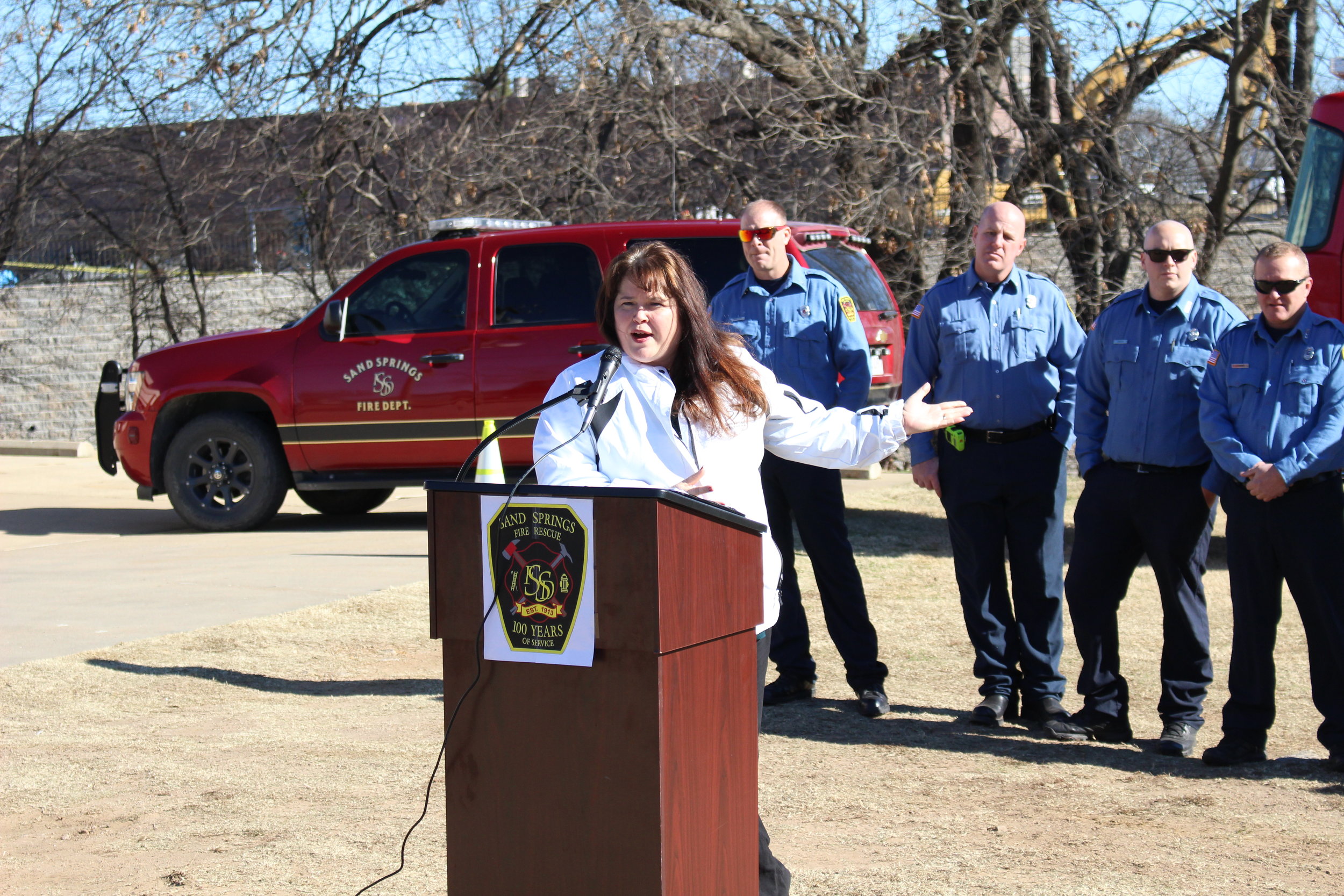  City Manager Elizabeth Gray speaks at the Fire Station No. 2 Ground-Breaking Ceremony. 