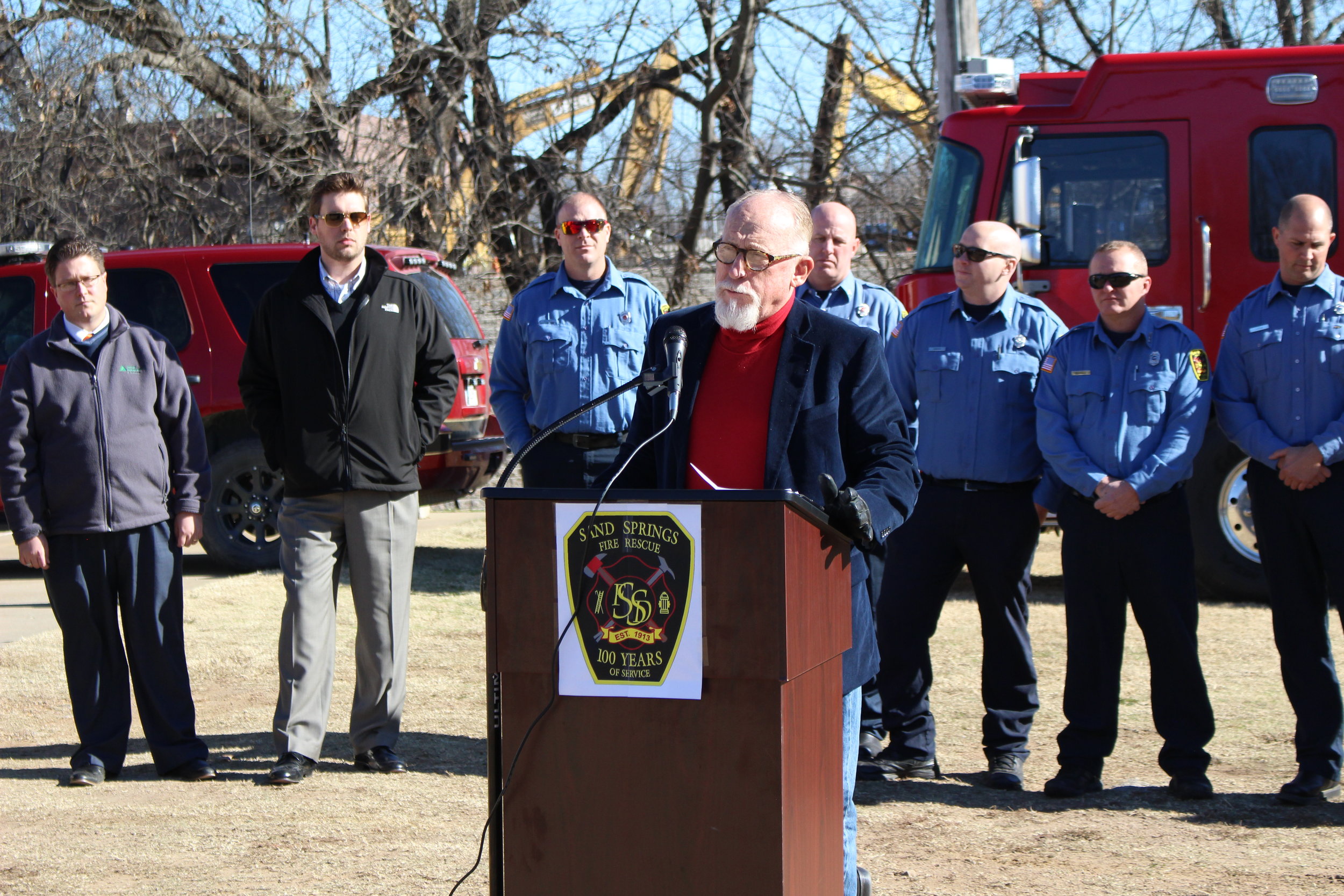  Mayor Mike Burdge speaks at the Fire Station No. 2 Ground-Breaking Ceremony. 
