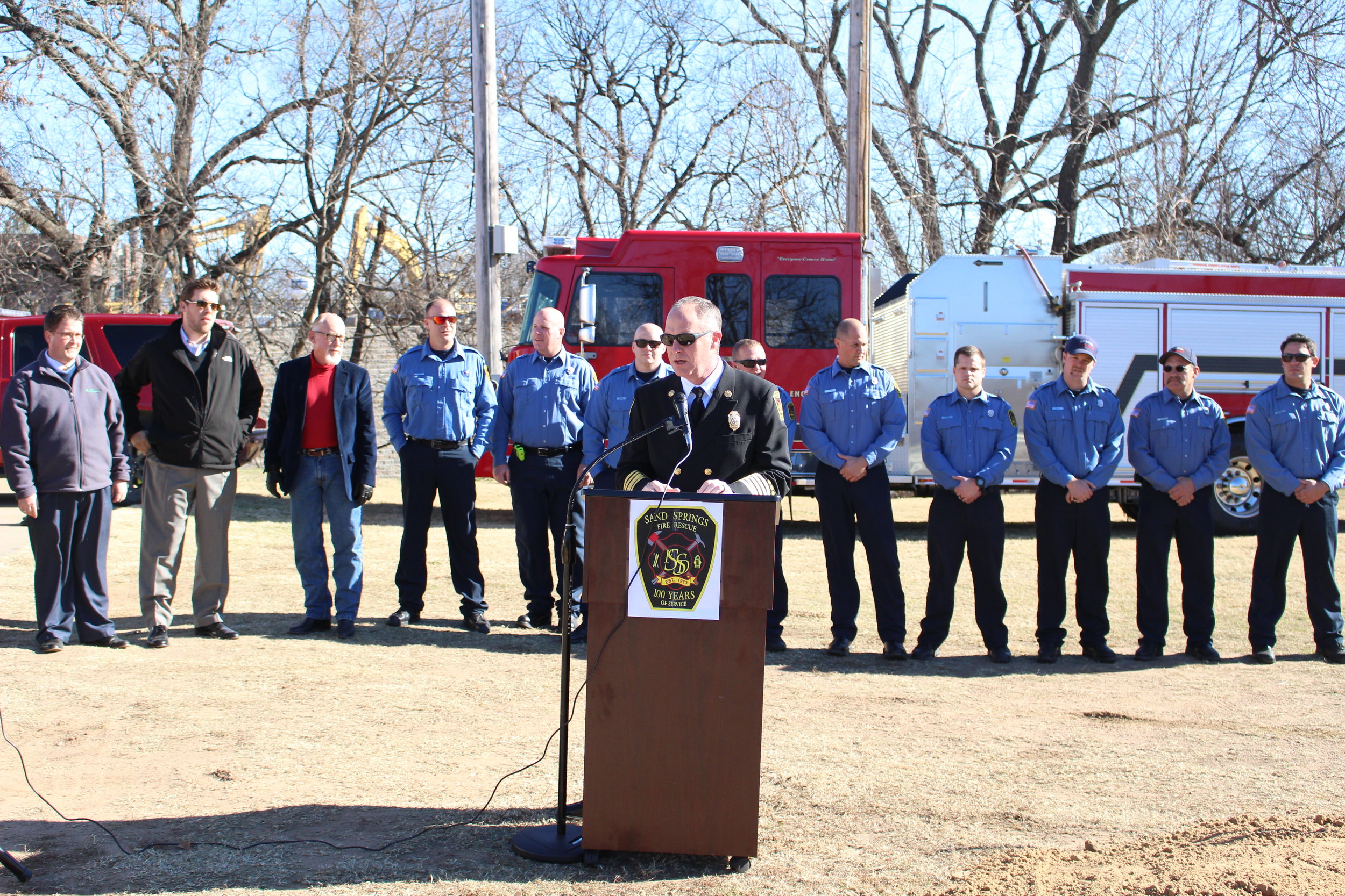  Fire Chief Mike Wood speaks at the Fire Station No. 2 Ground-Breaking Ceremony. 