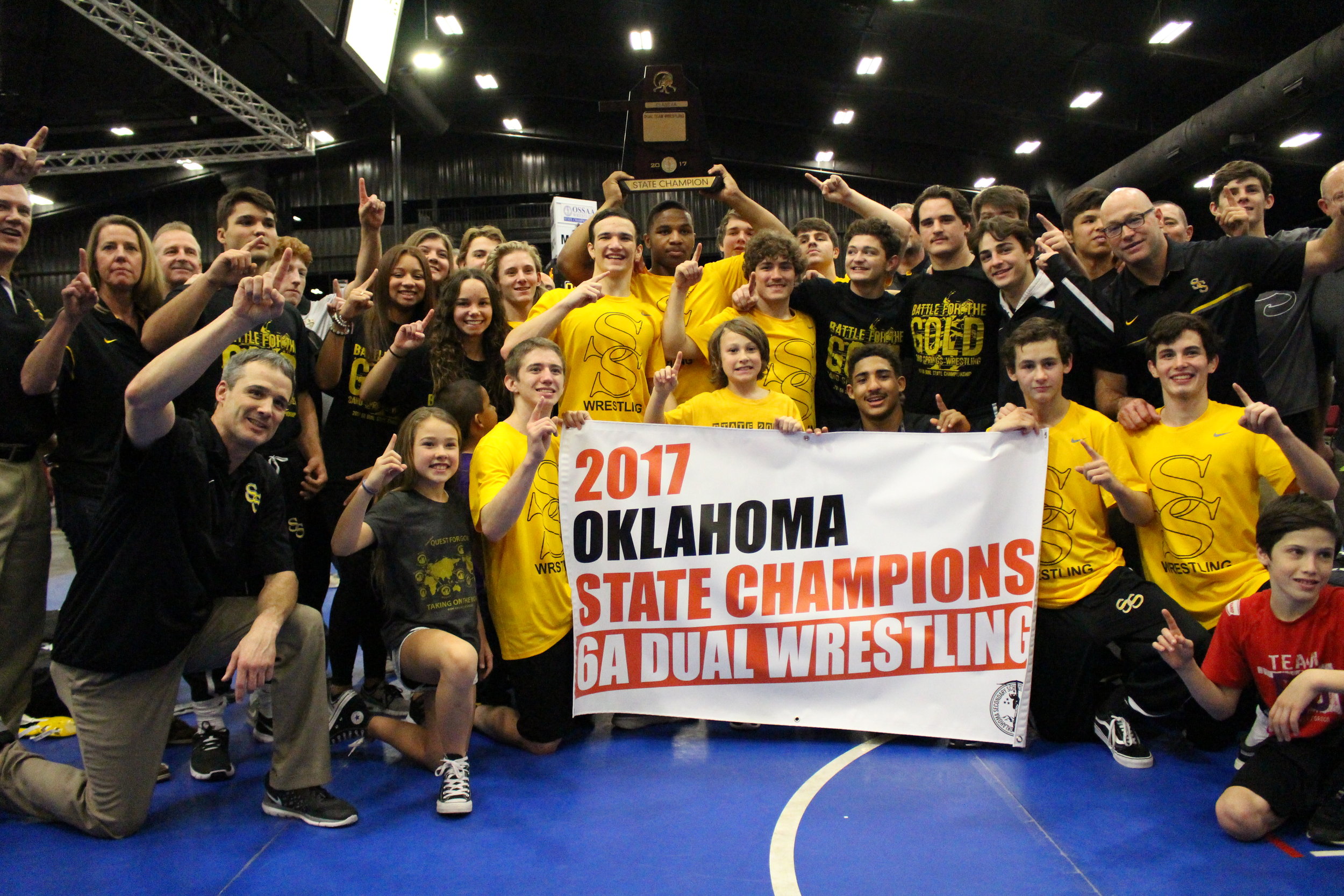  CPHS Head Coach Kelly Smith led the Sandites to their first ever Dual State Championship in 2017, and first school State Title in any sport since 1994. (Photo: Scott Emigh). 