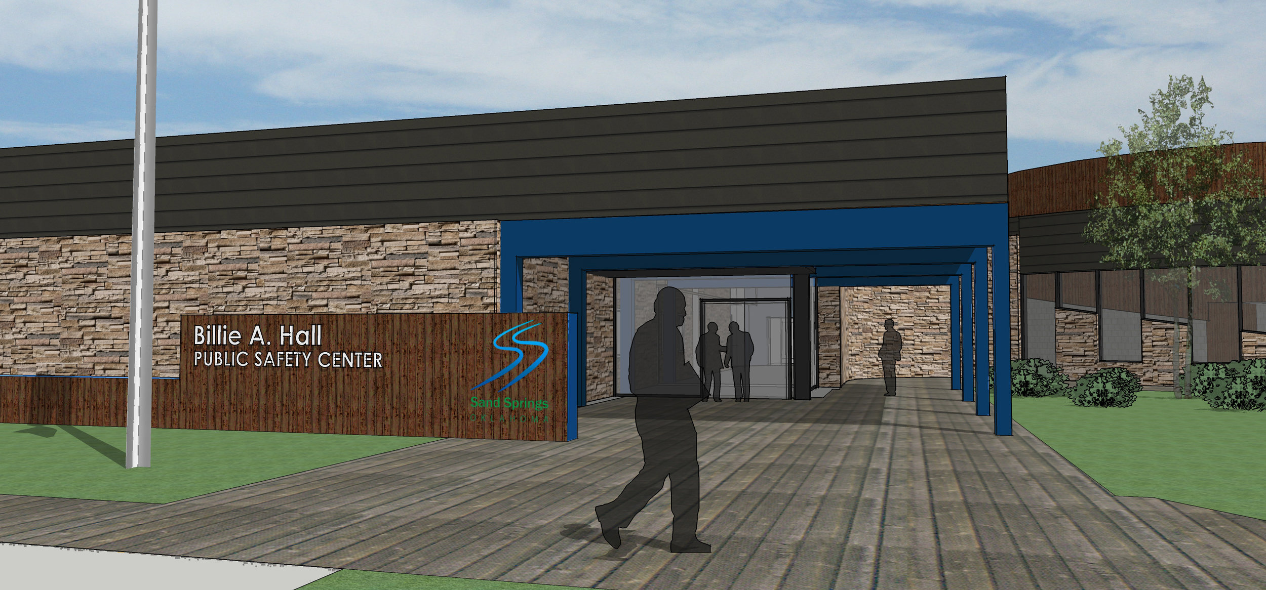  Conceptual rendering of Bilile A. Hall Public Safety Center by Dewberry Architects. 