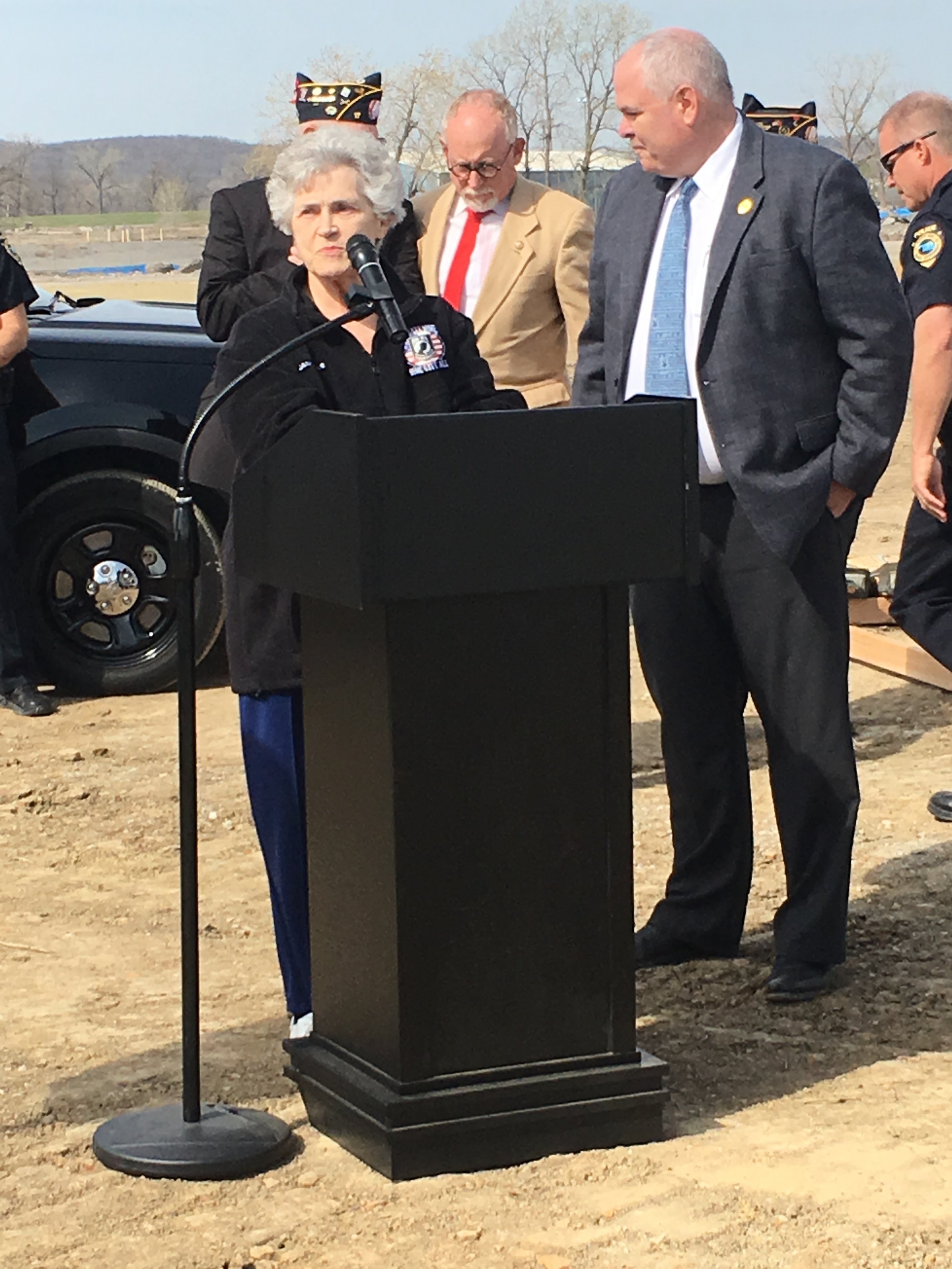  Janice Bellew speaks at the new Billie A. Hall Public Safety Center ground-breaking ceremony. 