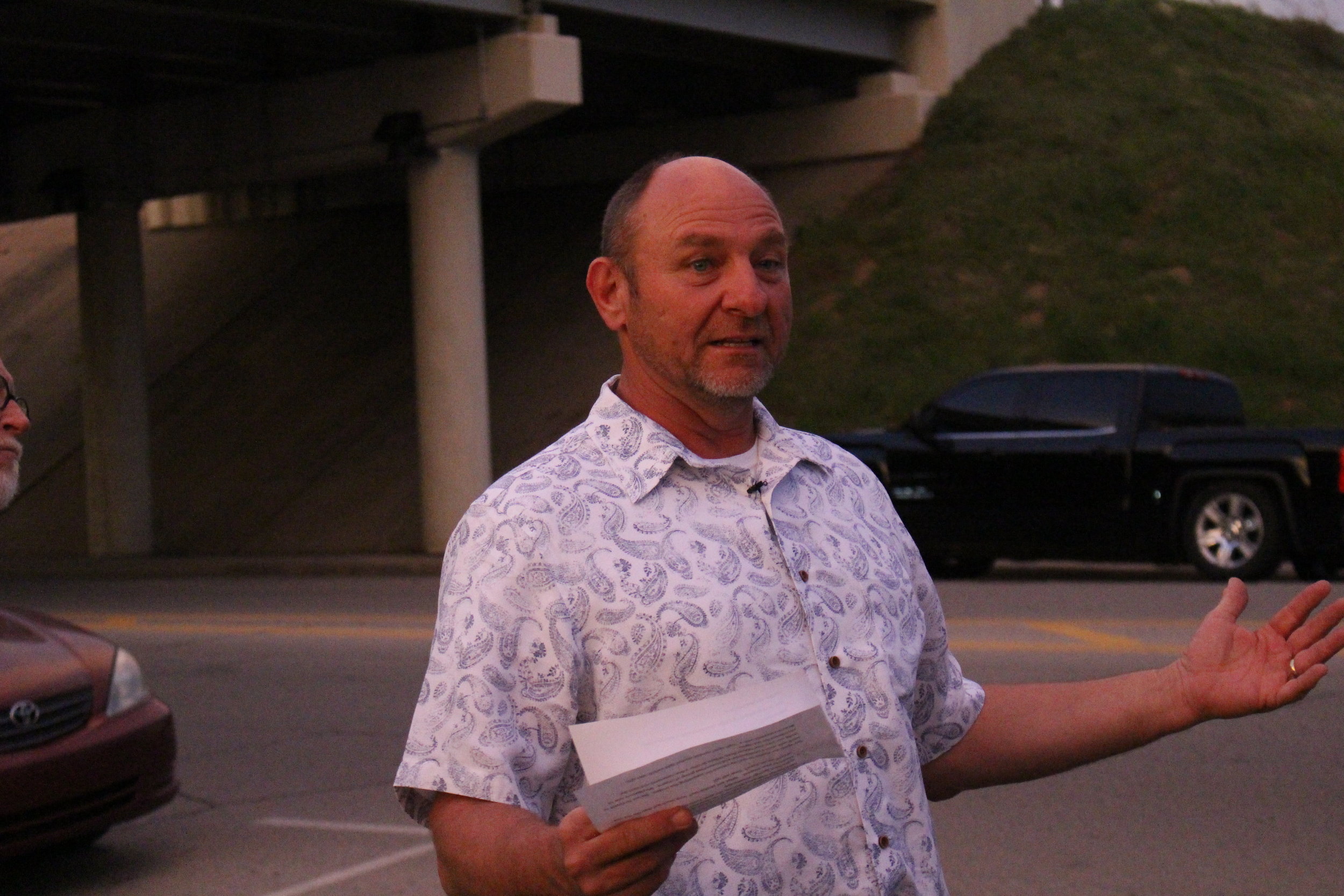  Community Development Director Grant Gerondale speaks at the unveiling of the Main Street LED Light project.&nbsp; 