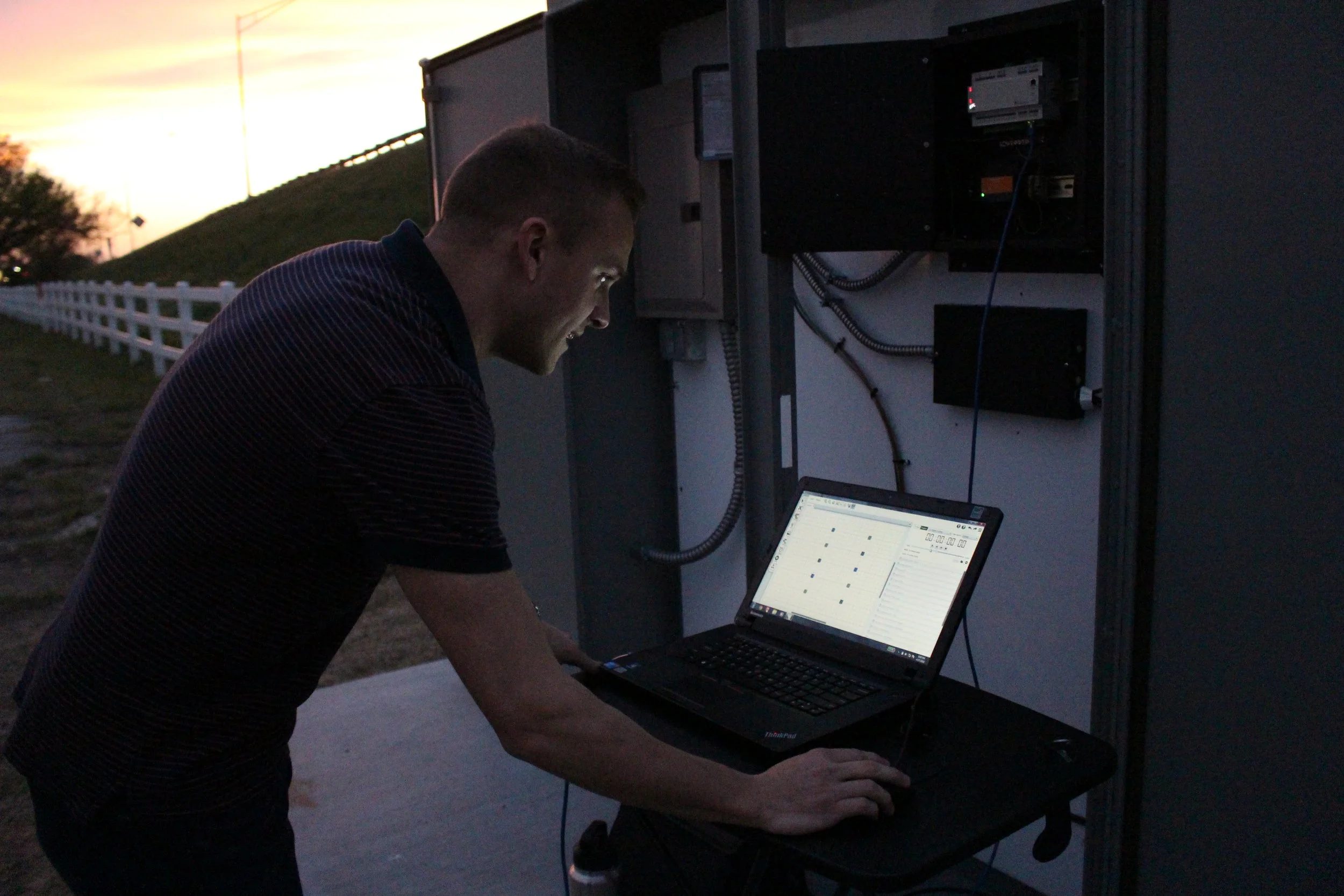  Stormwater and Utilities Technician Jon Odle programmed the Main Street LED lights and will be in charge of choosing themes throughout the year. 