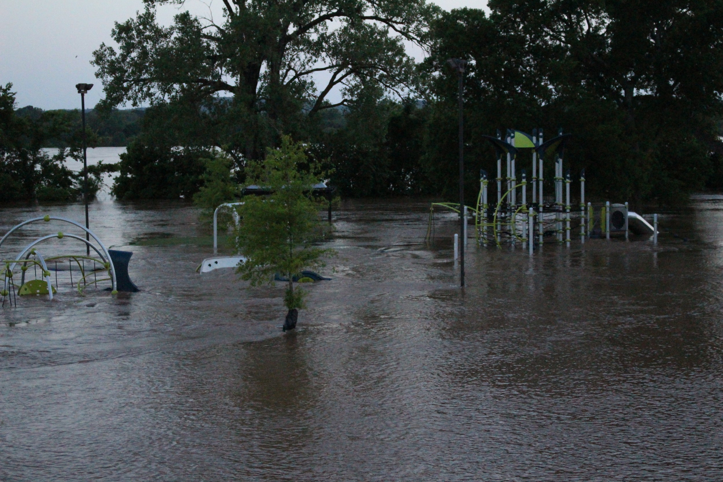 Sand Springs flooding at Case Community Park Playground