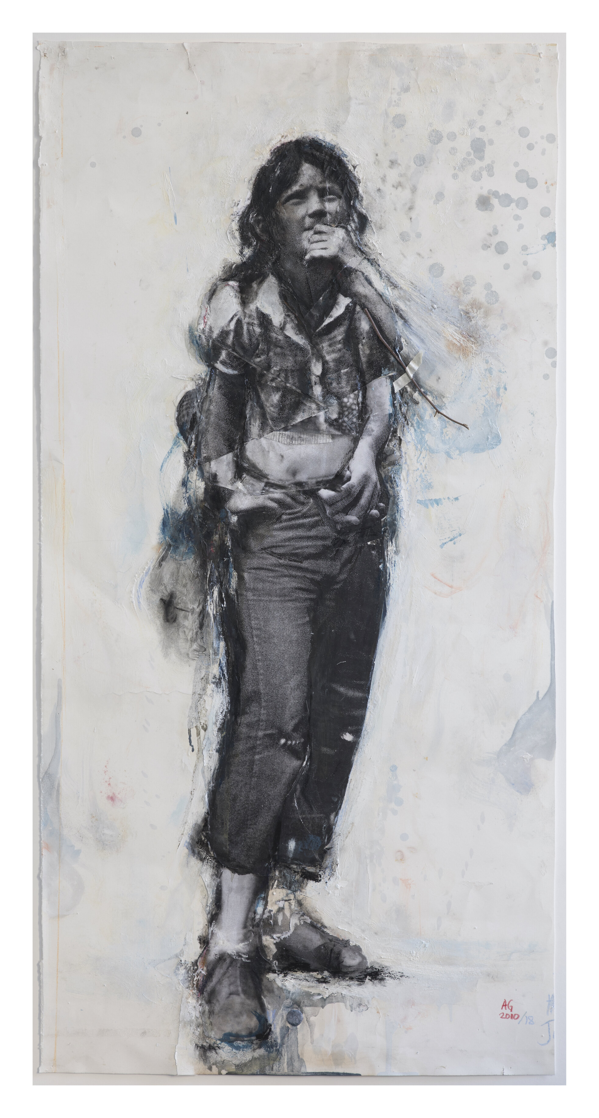  Angela Grossmann, Tomboy, 2010-18, Collage on Paper, 58 x 29.5 inches framed 
