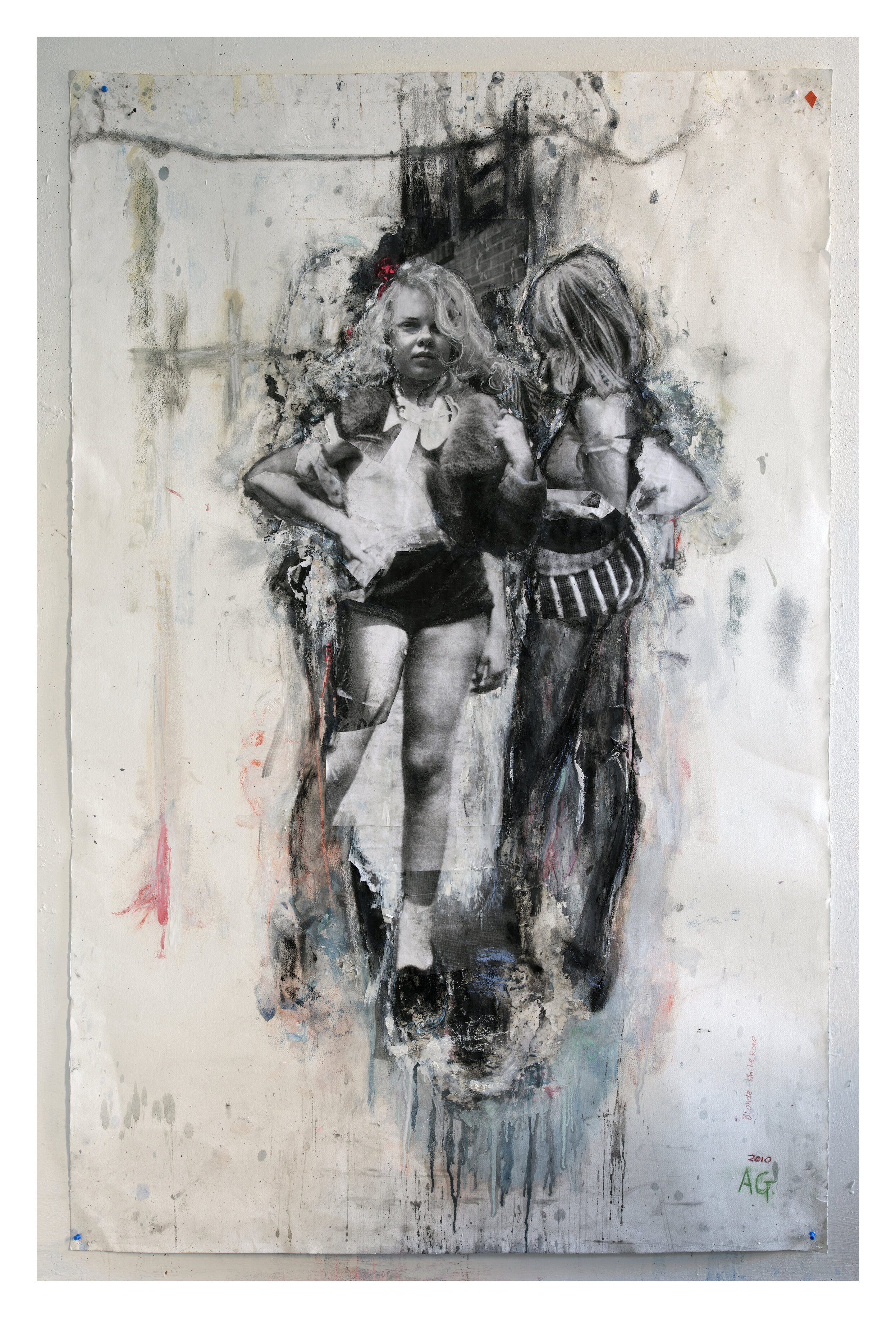  Angela Grossmann, Blond, 2010, Collage on Paper, 73 x 44.5 inches 