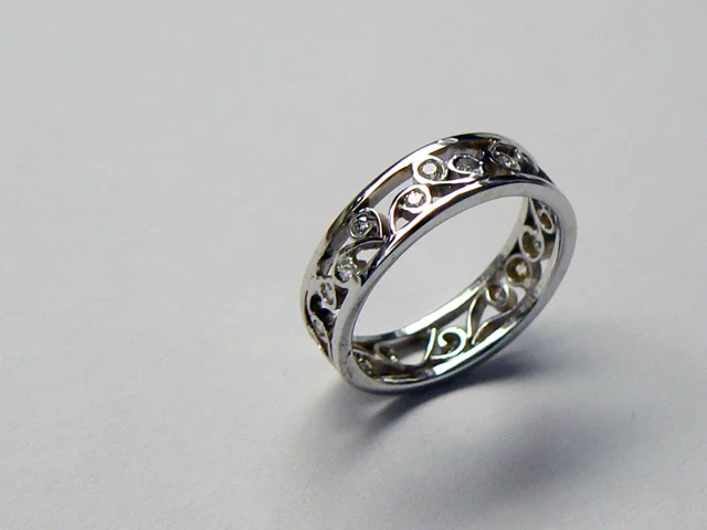 Blue Sapphire and Diamond Family Ring