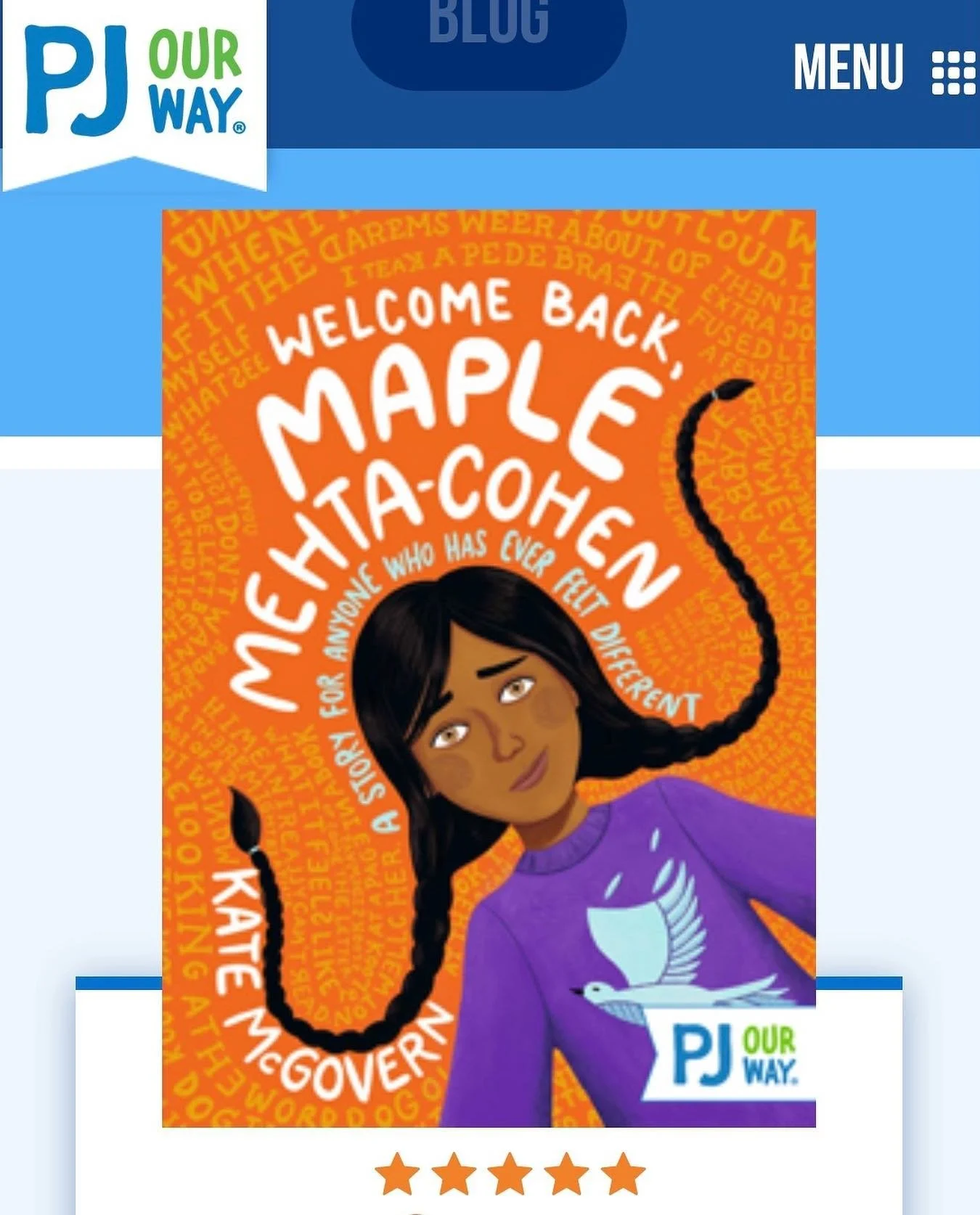 Here&rsquo;s a fun surprise: MAPLE is a PJ Our Way selection this month via @pjlibrary, a monthly book club for families raising Jewish children! As you know if you&rsquo;ve read the book, Maple has one Jewish parent (her mom), and while her family i